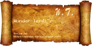 Wunder Teréz névjegykártya